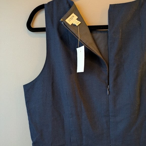 J. Crew Navy Sheath Dress w/ Waist Tabs NWT 12 - Picture 5 of 10